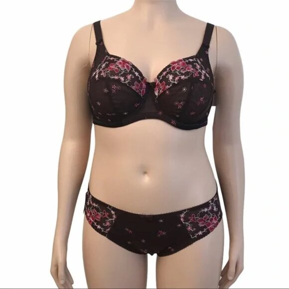 Elomi Tamarie Brief Panty – Mocha Embroidery Elegance – Size L - Picture 8 of 14